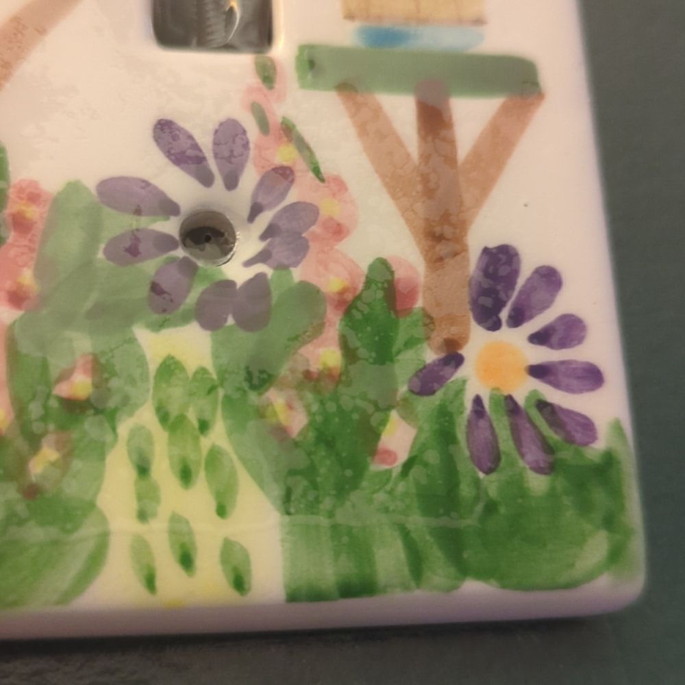 Vintage Creative Accents Brush Strokes hand painted birdhouse light switch plate - Picture 7 of 10